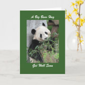 Panda Get Well Beer Knuffel Wenskaart Kaart (Gele Bloem)