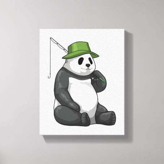 Panda Gevist met Geviste staaf Canvas Afdruk (Voorkant)