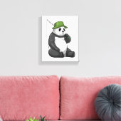 Panda Gevist met Geviste staaf Canvas Afdruk (Insitu (Woonkamer))