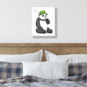 Panda Gevist met Geviste staaf Canvas Afdruk (Insitu (Slaapkamer))