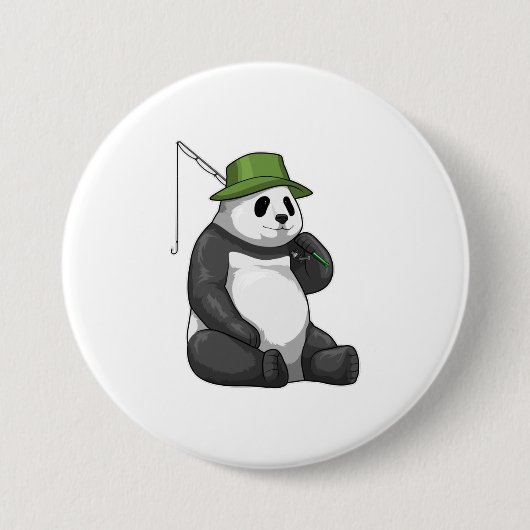 Panda Gevist met Geviste staaf Ronde Button 7,6 Cm (Voorkant)