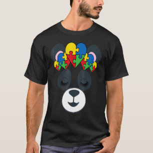 Panda Gezicht Autisme Bewustzijn Cute Puzzelstuk T-shirt