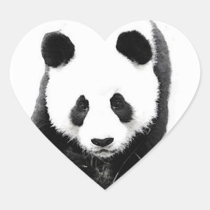 Panda Gezicht Hart Sticker