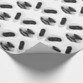 Panda Gezicht Kerstcadeau Inpakpapier (Hoek)