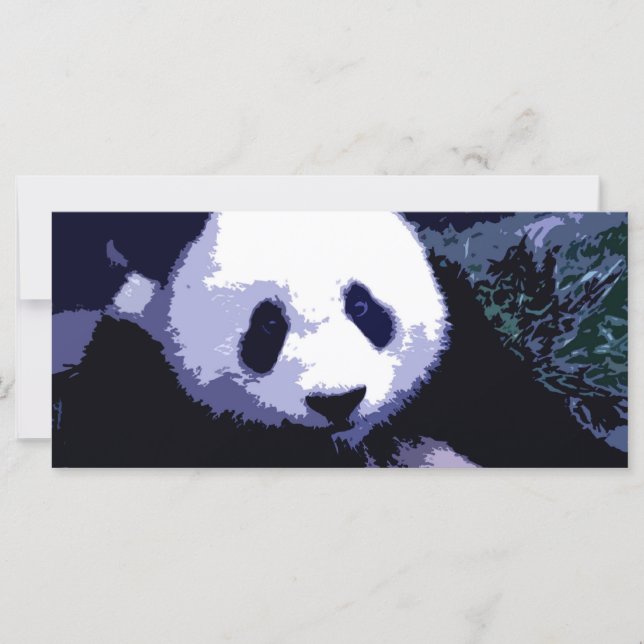 Panda Gezicht Pop Art Rack Kaart (Voorkant)