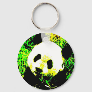Panda Gezicht Pop Art Sleutelhangers