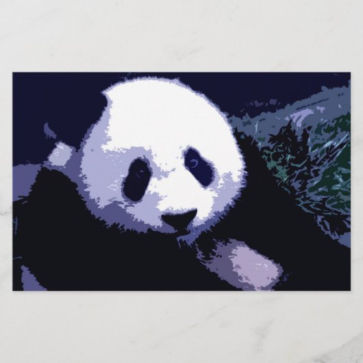 Panda Gezicht Pop Art Stationery Briefpapier (Voorkant)