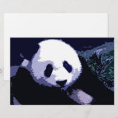 Panda Gezicht Pop Art Stationery Briefpapier (Voorkant / Achterkant)