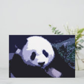 Panda Gezicht Pop Art Stationery Briefpapier (Staand voorkant)