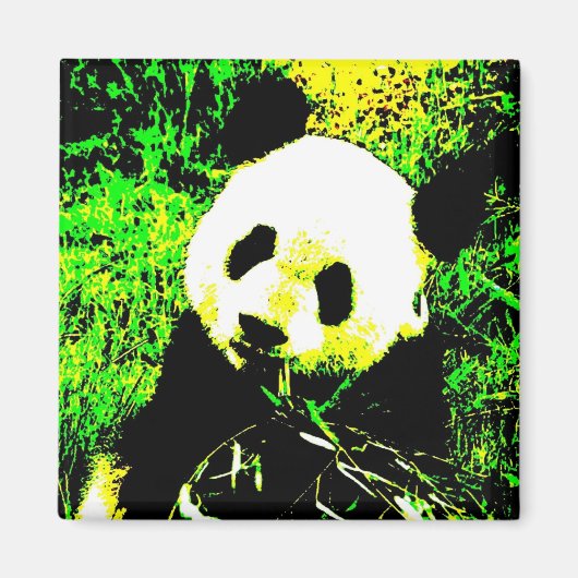 Panda Gezicht Pop Kunst Magneet (Voorkant)
