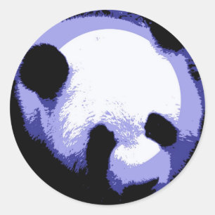 Panda Gezicht Pop Kunst Ronde Sticker