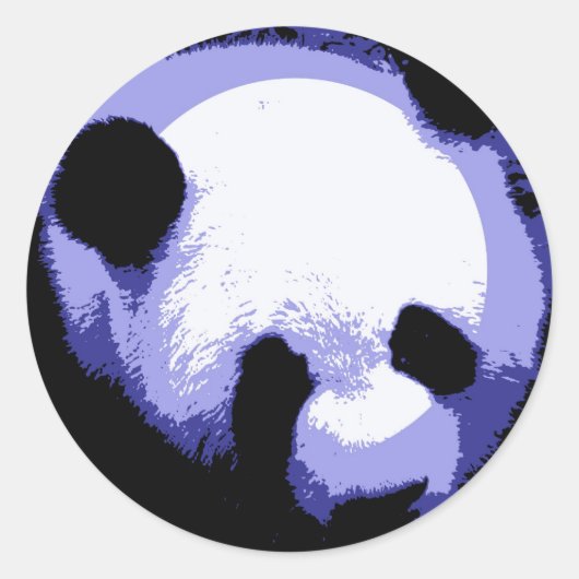 Panda Gezicht Pop Kunst Ronde Sticker (Voorkant)