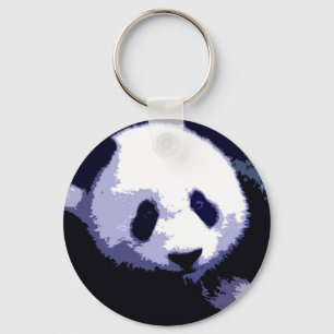Panda Gezicht Pop Kunst Sleutelhanger