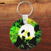 Panda Gezicht Pop Kunst Sleutelhanger (Voorkant)