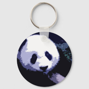 Panda Gezicht Pop Kunst Sleutelhanger