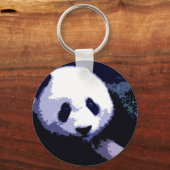 Panda Gezicht Pop Kunst Sleutelhanger (Voorkant)