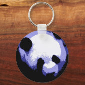Panda Gezicht Pop Kunst Sleutelhanger (Voorkant)