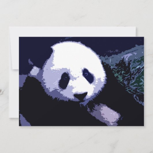 Panda Gezicht Pop Kunst Uitnodiging (Voorkant)
