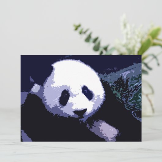 Panda Gezicht Pop Kunst Uitnodiging (Staand voorkant)
