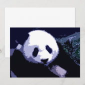 Panda Gezicht Pop Kunst Uitnodiging (Voorkant / Achterkant)