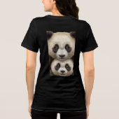Panda gezichten ouder en kind Tri-Blend shirt (Achterkant)