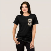 Panda gezichten ouder en kind Tri-Blend shirt (Voorkant volledig)