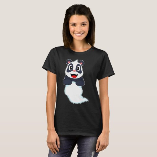 Panda Ghost Halloween T-shirt (Voorkant volledig)