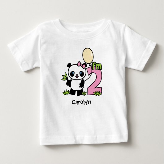Panda Girl 2e verjaardag Baby T-shirt (Voorkant)