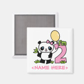 Panda Girl 2e verjaardag Magneet (Voorkant / Achterkant)
