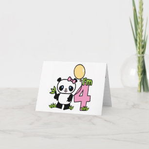 Panda Girl 4e verjaardag invulling uitnodiging