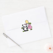 Panda Girl 4th Birthday Ronde Sticker (Envelop)