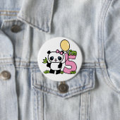 Panda Girl 6th Birthday Ronde Button 7,6 Cm (In situ)