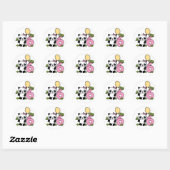 Panda Girl 6th Birthday Ronde Sticker (Vel)