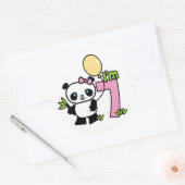 Panda Girl 7th Birthday Ronde Sticker (Envelop)