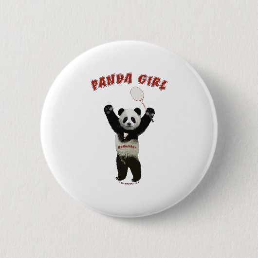 Panda Girl Badminton Ronde Button 5,7 Cm (Voorkant)