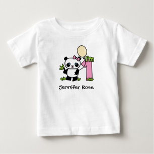 Panda Girl Eerste Verjaardag Baby T-shirt