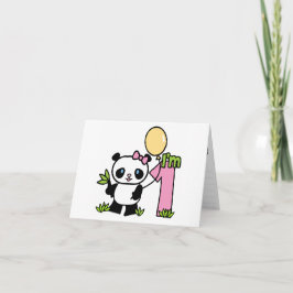 Panda Girl Eerste Verjaardag Fill-in Uitnodigingen