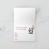 Panda Girl Eerste Verjaardag Fill-in Uitnodigingen (Binnen)