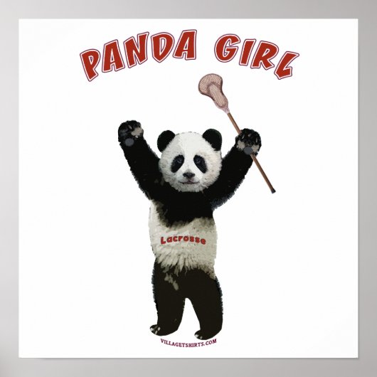 Panda Girl Lacrosse Poster (Voorkant)