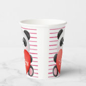 Panda Girl met Valentijn van de harten Papieren Bekers (Rechts)