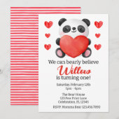 Panda Girl met Valentijn van het hart Eerste verja Kaart (Voorkant / Achterkant)