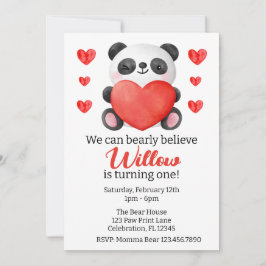 Panda Girl met Valentijn van het hart Eerste verja Kaart