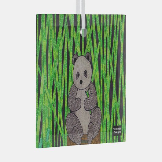 Panda - Glas Ornament (Voorkant Rechts)