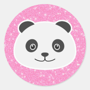 Panda Glitter Ronde Sticker