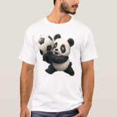 Panda Goalkeeper - Grappige voetbal te redden T-shirt (Voorkant)