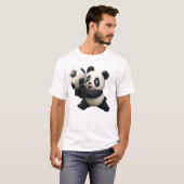 Panda Goalkeeper - Grappige voetbal te redden T-shirt (Voorkant volledig)