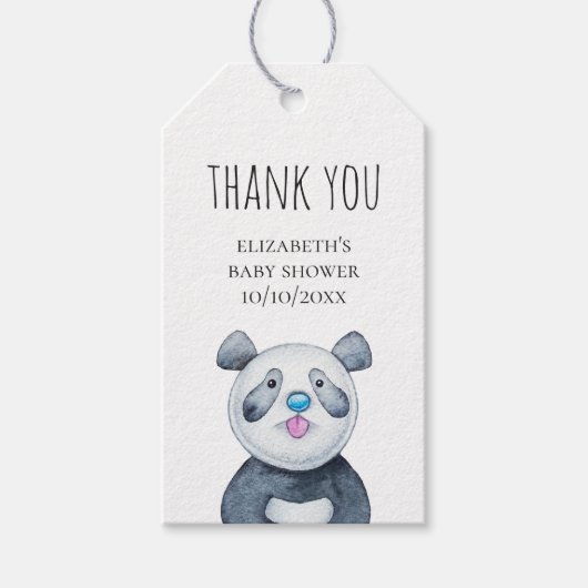 Panda. Grappig schattig dier. Baby shower bedankt Cadeaulabel (Voorkant)
