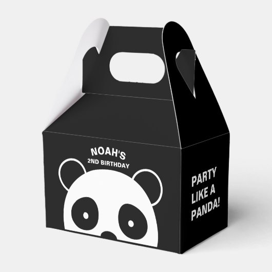 Panda gunstboxen, Zwart-wit feest Bedankdoosjes (Achterkant)