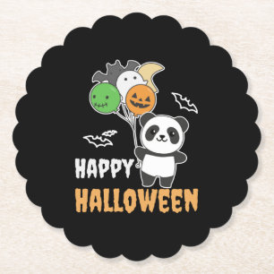 Panda halloween ballonnen voor kinderen die Pandas Kartonnen Onderzetters