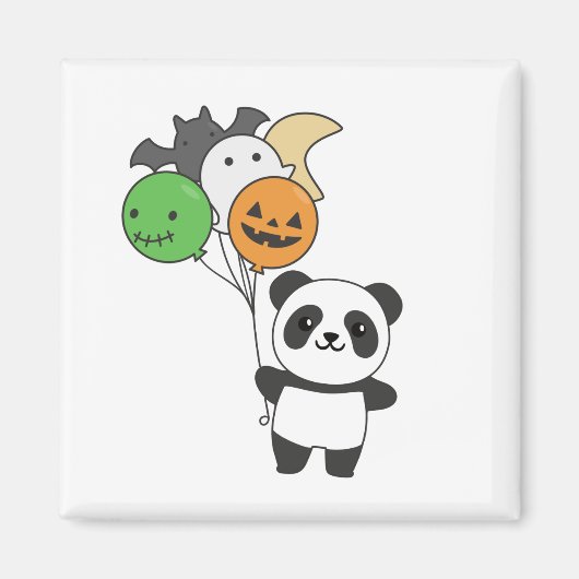 Panda halloween ballonnen voor kinderen die Pandas Magneet (Voorkant)